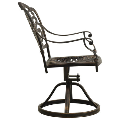 Swivel Garden Chairs 2 pcs Cast Aluminium Bronze Payday Deals