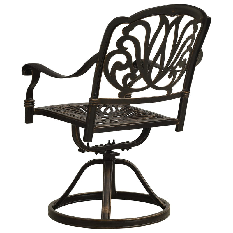 Swivel Garden Chairs 2 pcs Cast Aluminium Bronze Payday Deals