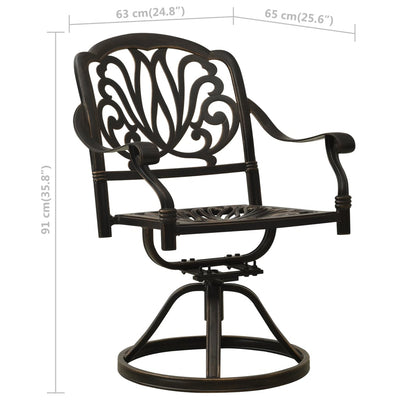 Swivel Garden Chairs 2 pcs Cast Aluminium Bronze Payday Deals