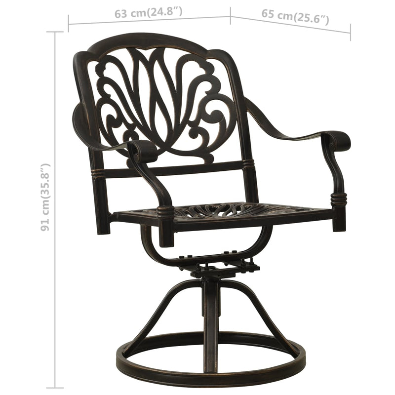 Swivel Garden Chairs 2 pcs Cast Aluminium Bronze Payday Deals