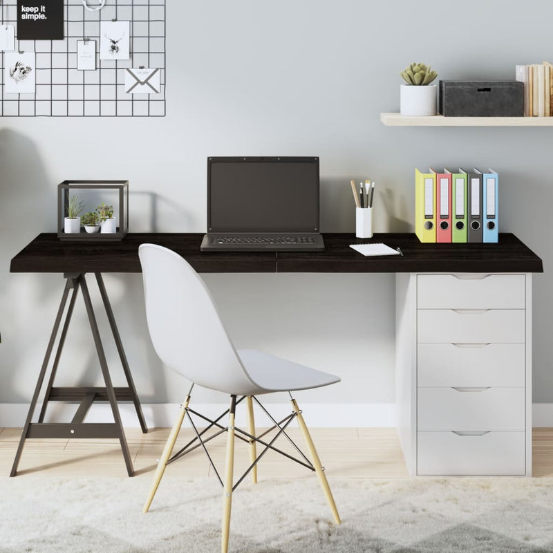 Table Top Dark Brown 160x60x4 cm Treated Solid Wood Oak Payday Deals