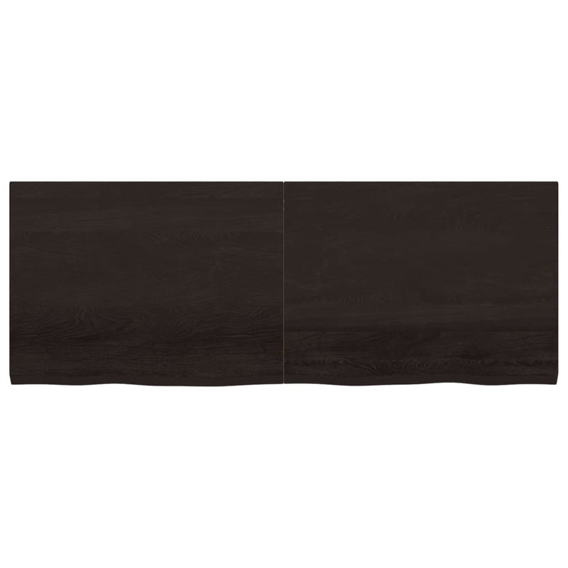 Table Top Dark Brown 160x60x4 cm Treated Solid Wood Oak Payday Deals