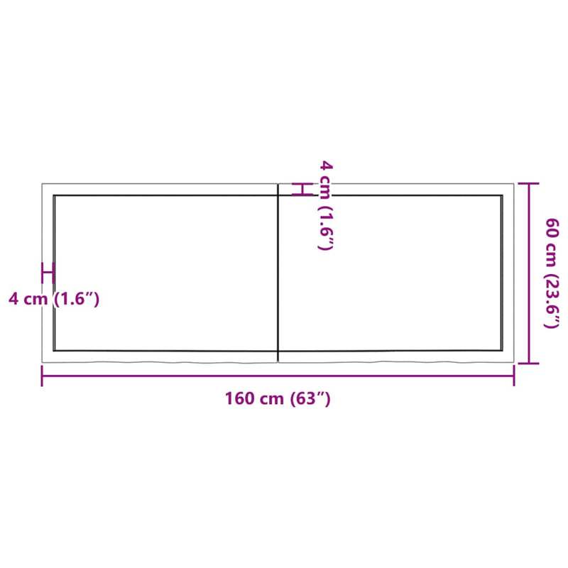 Table Top Dark Brown 160x60x4 cm Treated Solid Wood Oak Payday Deals