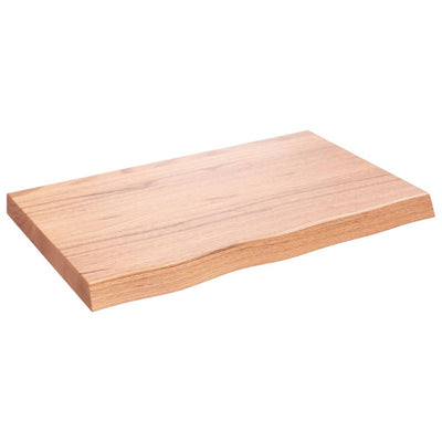 Table Top Light Brown 80x50x6 cm Treated Solid Wood Oak Payday Deals