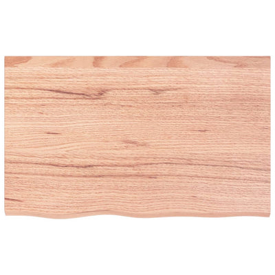 Table Top Light Brown 80x50x6 cm Treated Solid Wood Oak Payday Deals