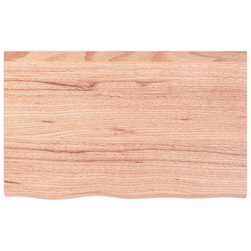 Table Top Light Brown 80x50x6 cm Treated Solid Wood Oak Payday Deals