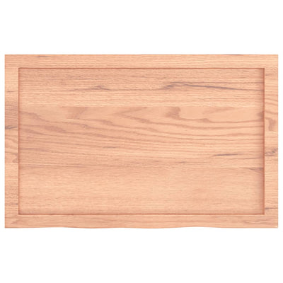 Table Top Light Brown 80x50x6 cm Treated Solid Wood Oak Payday Deals