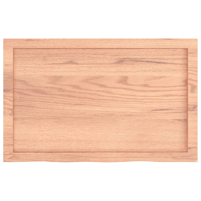 Table Top Light Brown 80x50x6 cm Treated Solid Wood Oak Payday Deals
