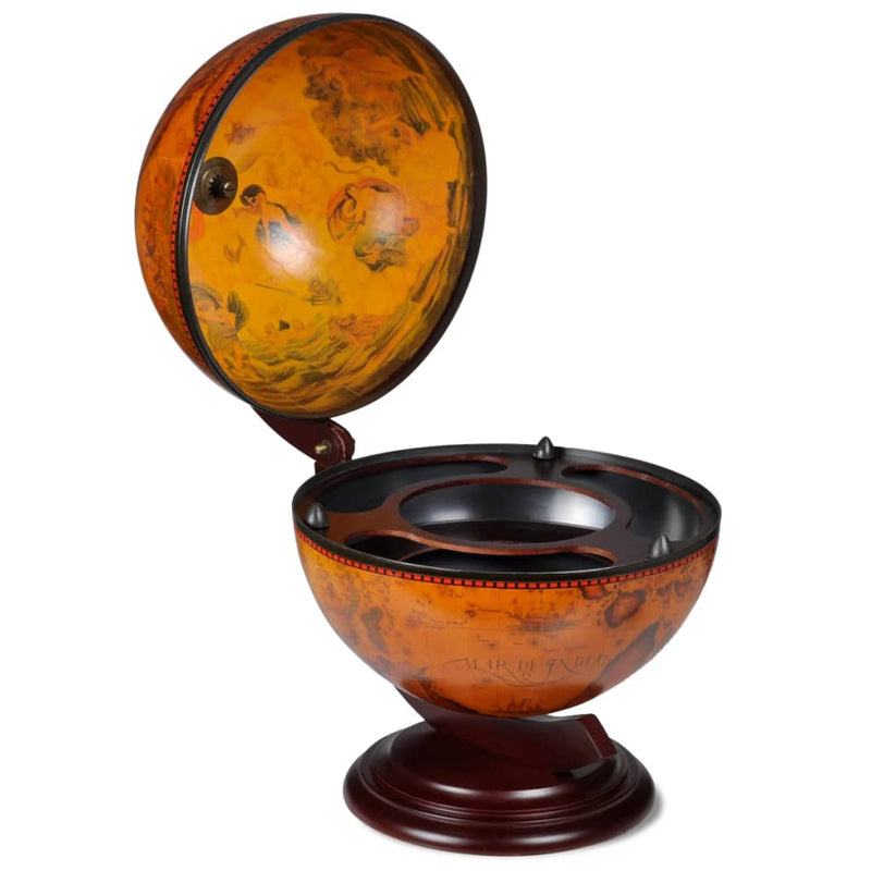 Tabletop Globe Bar Wine Stand Eucalyptus Wood Payday Deals