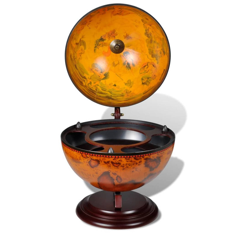 Tabletop Globe Bar Wine Stand Eucalyptus Wood Payday Deals