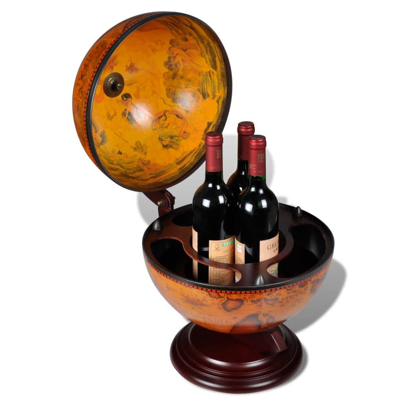 Tabletop Globe Bar Wine Stand Eucalyptus Wood Payday Deals