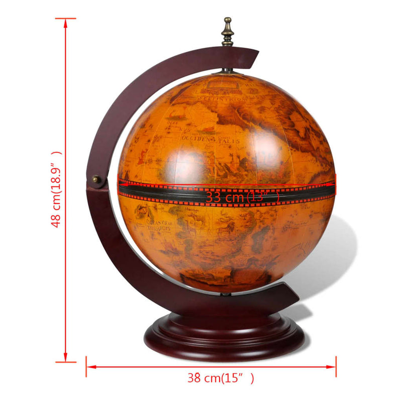 Tabletop Globe Bar Wine Stand Eucalyptus Wood Payday Deals