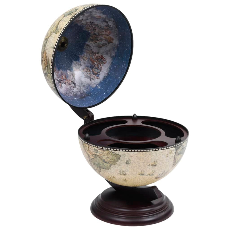 Tabletop Globe Bar Wine Stand Eucalyptus Wood Green Payday Deals