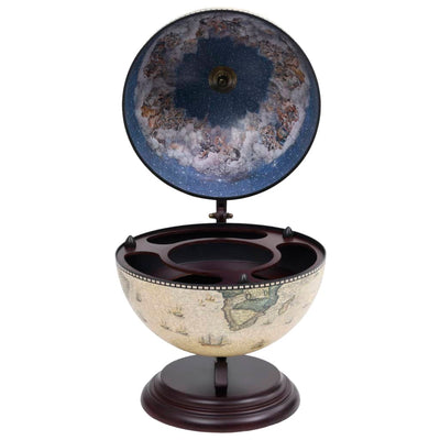 Tabletop Globe Bar Wine Stand Eucalyptus Wood Green Payday Deals