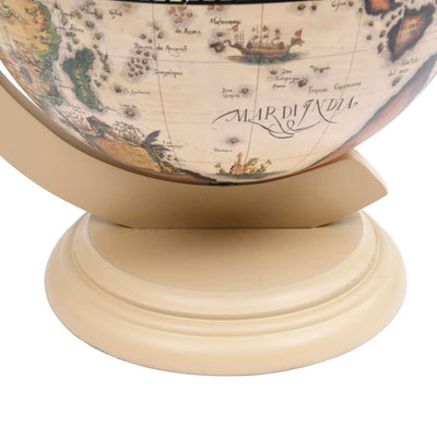 Tabletop Globe Bar Wine Stand Eucalyptus Wood White Payday Deals