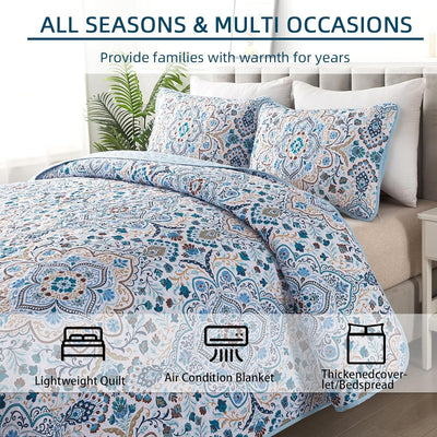 Tasteful Quilted Bedspread and Pillowcases Set: Subtle Sophistication for Your Space - Queen size Payday Deals