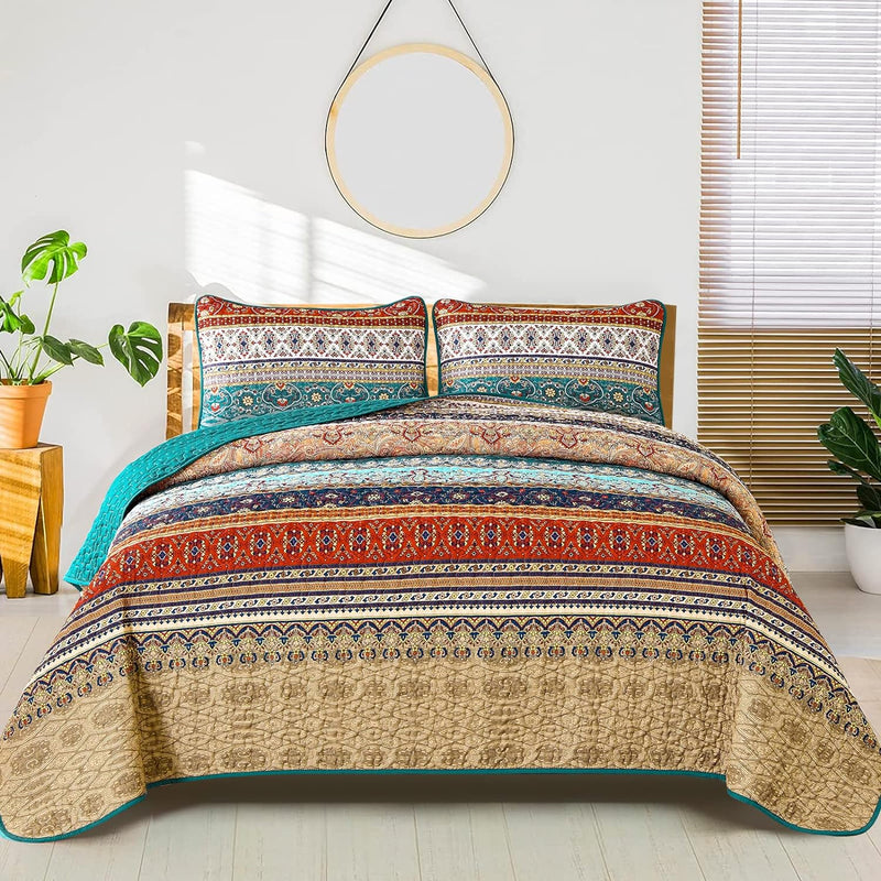 Textured Quilted bedspread and pillowcovers set: Add Depth and Dimension - Queen size Payday Deals