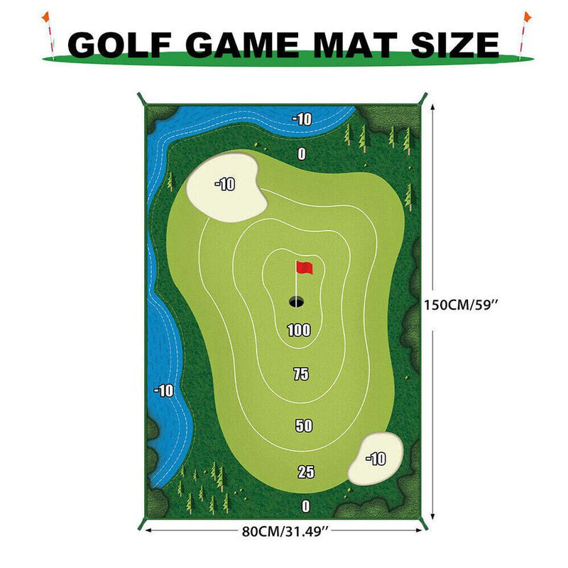 The Indoor Casual Golf Mat Game Set Stick Chipping Cage Games With 16 Grip Balls Payday Deals