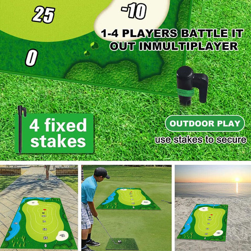 The Indoor Casual Golf Mat Game Set Stick Chipping Cage Games With 16 Grip Balls Payday Deals