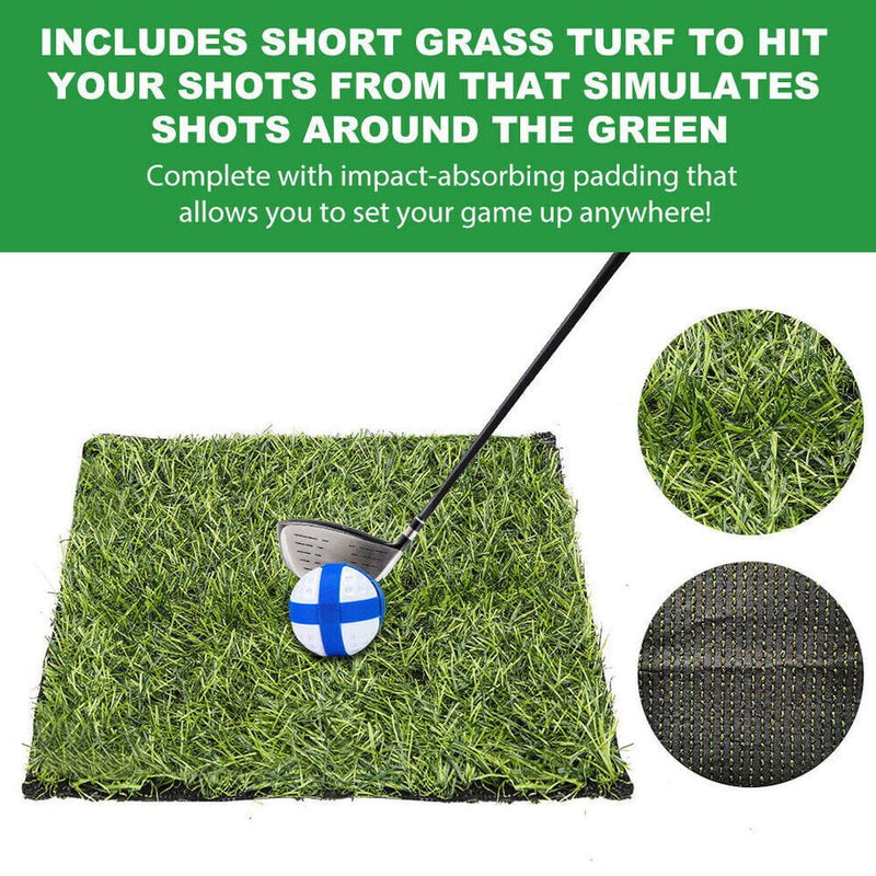 The Indoor Casual Golf Mat Game Set Stick Chipping Cage Games With 16 Grip Balls Payday Deals