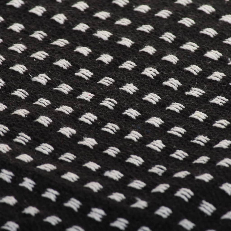 Throw Cotton Squares 125x150 cm Black Payday Deals