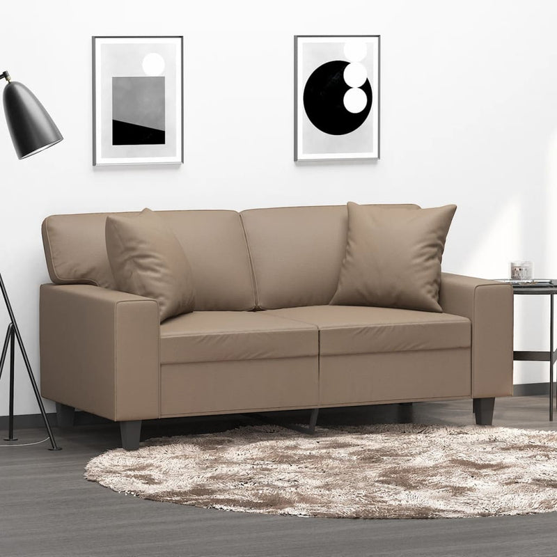 Throw Pillows 2 pcs Cappuccino 40x40 cm Faux Leather Payday Deals