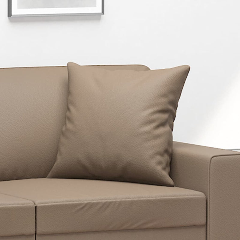 Throw Pillows 2 pcs Cappuccino 40x40 cm Faux Leather Payday Deals