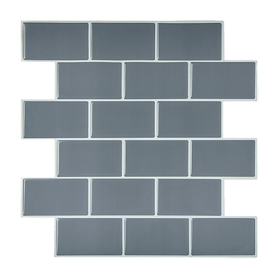 Tiles 3D Peel and Stick Wall Tile Dark Grey (30cm x 30cm x 10 sheets)