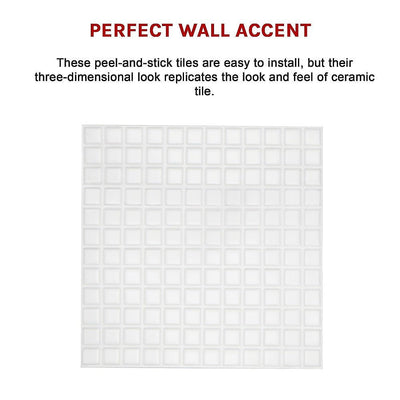 Tiles 3D Peel and Stick Wall Tile Stereoscopic Crystal White (30cm x 30cm x 10 sheets) Payday Deals