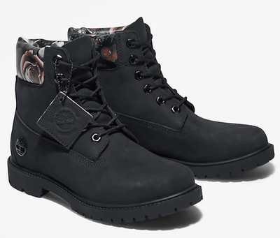 Timberland Womens Heritage 6 Inch Waterproof Winter Leather Boot - Black