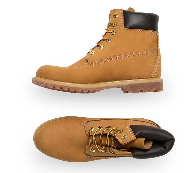 Timberland Womens Premium 6" Waterproof Leather Boots Shoes - Wheat Nubuck Payday Deals
