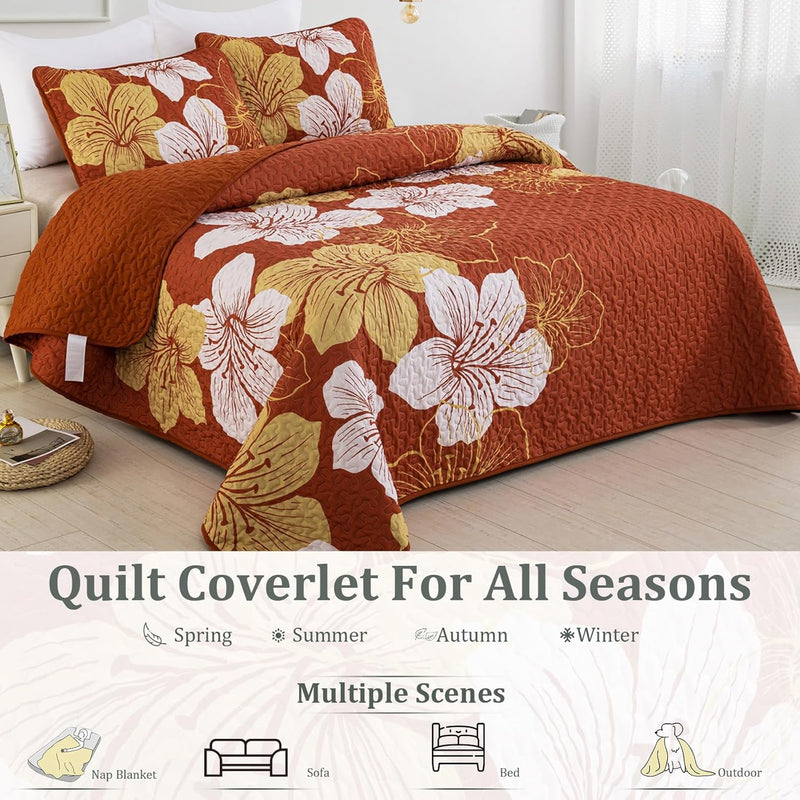 Toasty Quilted bedspread and pillowcovers set: Perfect for Cold Nights - Queen size Payday Deals