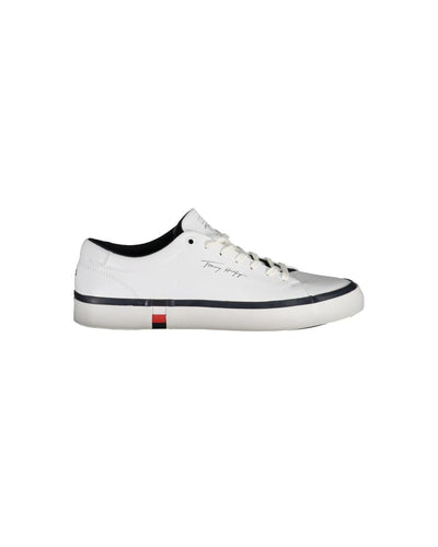 Tommy Hilfiger Men's White Polyester Sneaker - 40 EU