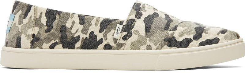 TOMS Womens Casual Canvas Slip On Sneakers Shoes Espadrilles - Army Camo Camouflage Payday Deals