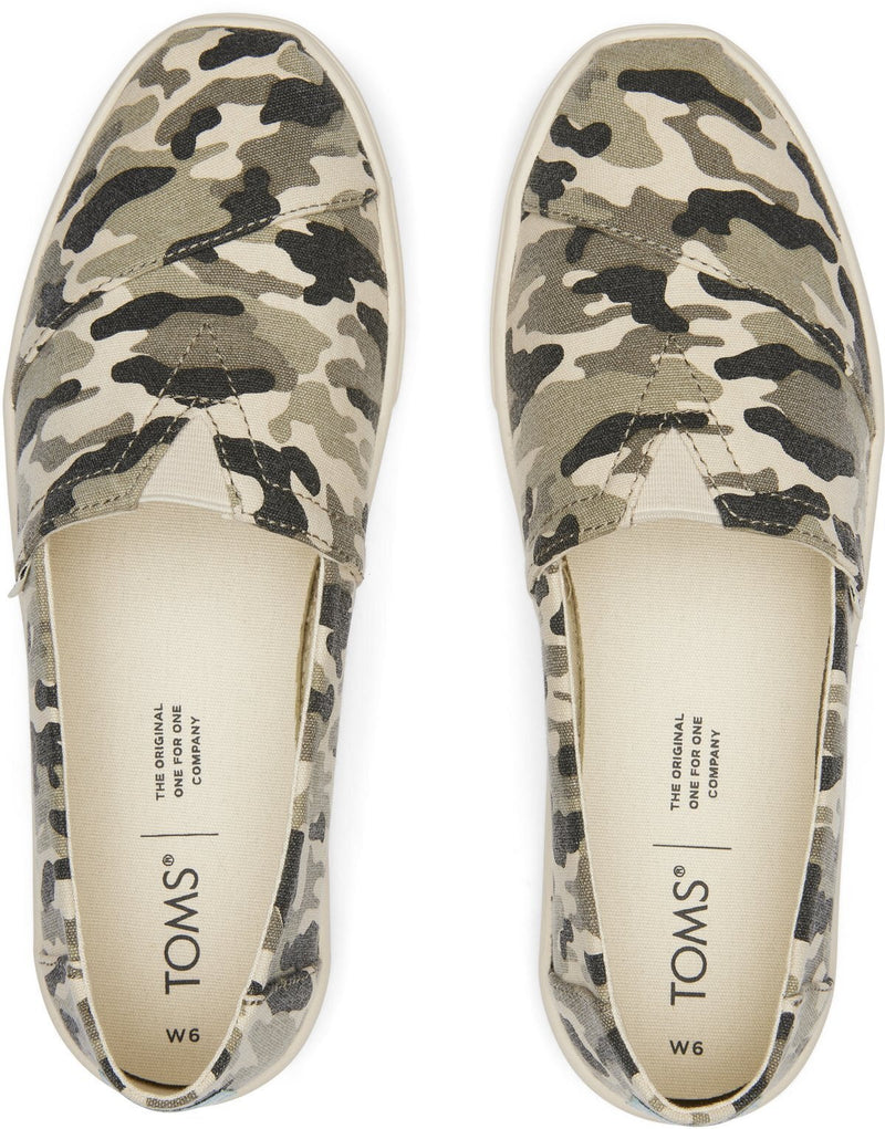 TOMS Womens Casual Canvas Slip On Sneakers Shoes Espadrilles - Army Camo Camouflage - US 7 Payday Deals