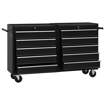 Tool Trolley with 5 Drawers Black 69x33x77 cm Steel Payday Deals