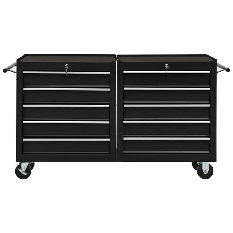 Tool Trolley with 5 Drawers Black 69x33x77 cm Steel Payday Deals