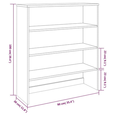 Top for Highboard Dark Grey 90x30x100 cm Solid Wood Pine Payday Deals