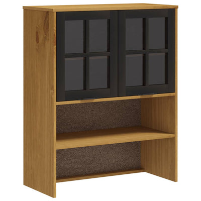 Top for Highboard with Glass Doors FLAM Solid Wood Pine Payday Deals