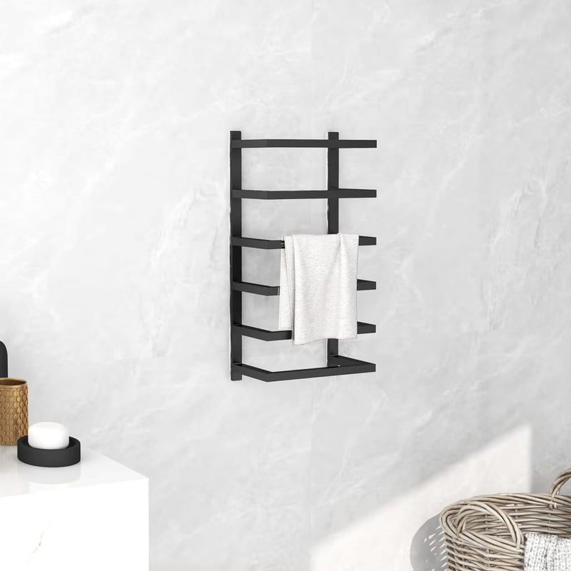 Towel Rack Black 24x12x48 cm Steel Payday Deals