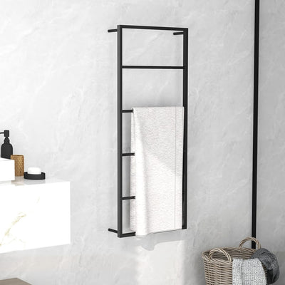 Towel Rack Black 45x10x115 cm Steel Payday Deals