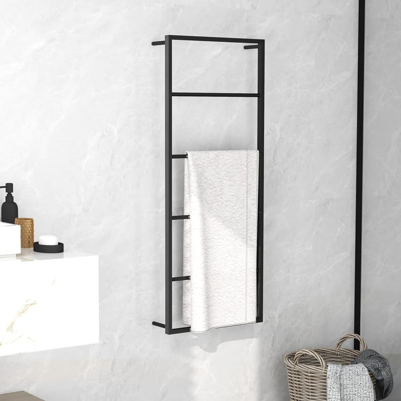 Towel Rack Black 45x10x115 cm Steel Payday Deals