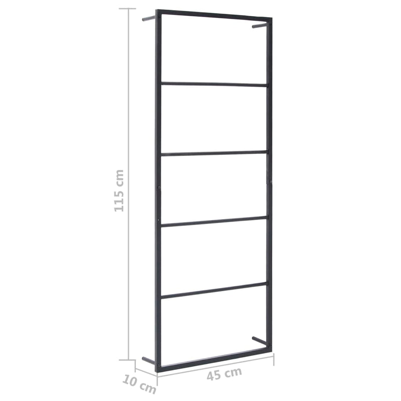 Towel Rack Black 45x10x115 cm Steel Payday Deals