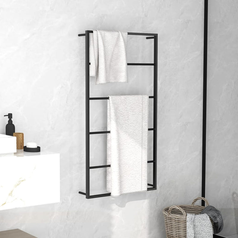 Towel Rack Black 60x10x116 cm Steel Payday Deals