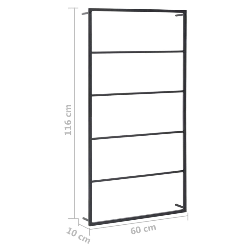 Towel Rack Black 60x10x116 cm Steel Payday Deals