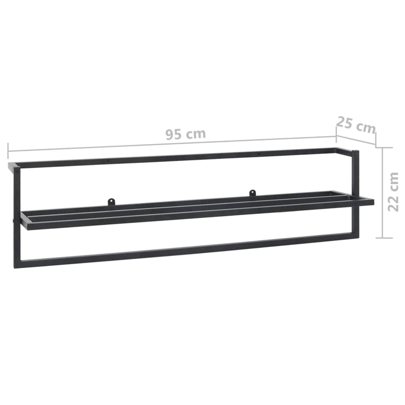 Towel Rack Black 95x25x22 cm Iron Payday Deals
