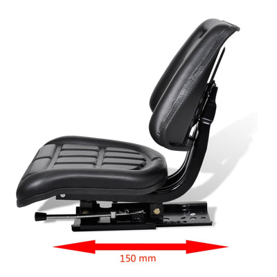 Tractor Seat with Backrest Black Payday Deals