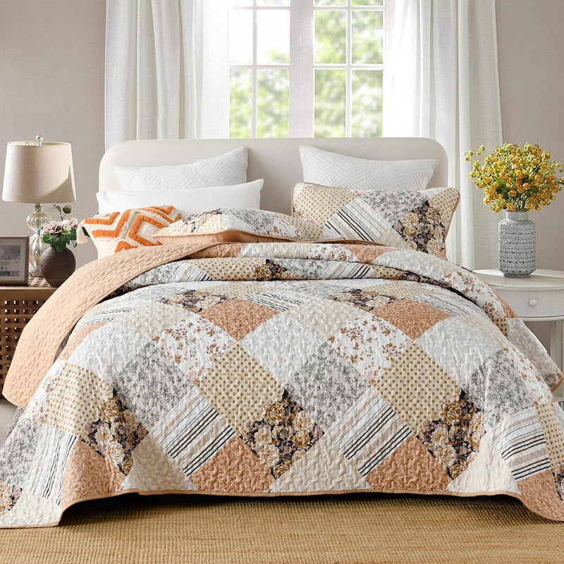 Transcendent Quilted bedspread and pillowcovers set: Elevated Comfort - Queen size Payday Deals