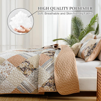 Transcendent Quilted bedspread and pillowcovers set: Elevated Comfort - Queen size Payday Deals