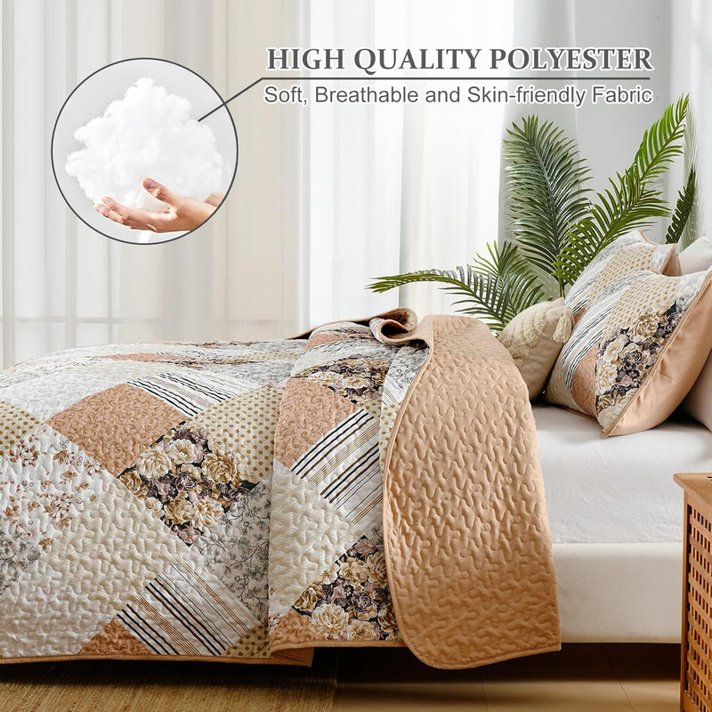 Transcendent Quilted bedspread and pillowcovers set: Elevated Comfort - Queen size Payday Deals